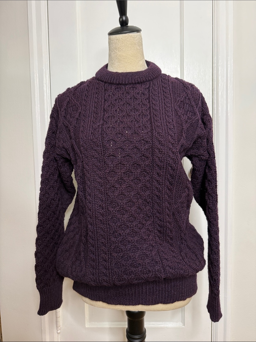 Women's Irish Cable Knit Wool Sweater - NWT